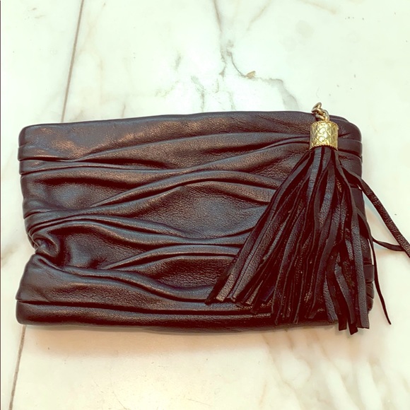 Onna Ehrlich Handbags - Onna Elrich black tassel clutch